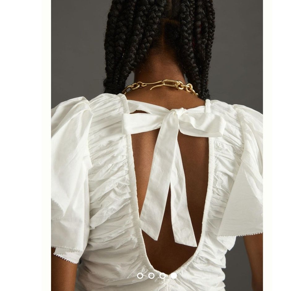 Anthropologie NWT Love The Label Ruffled Mini Dress DEEP-V $248 Medium Size M / US 6-8 / IT 42-44 - 4 Thumbnail