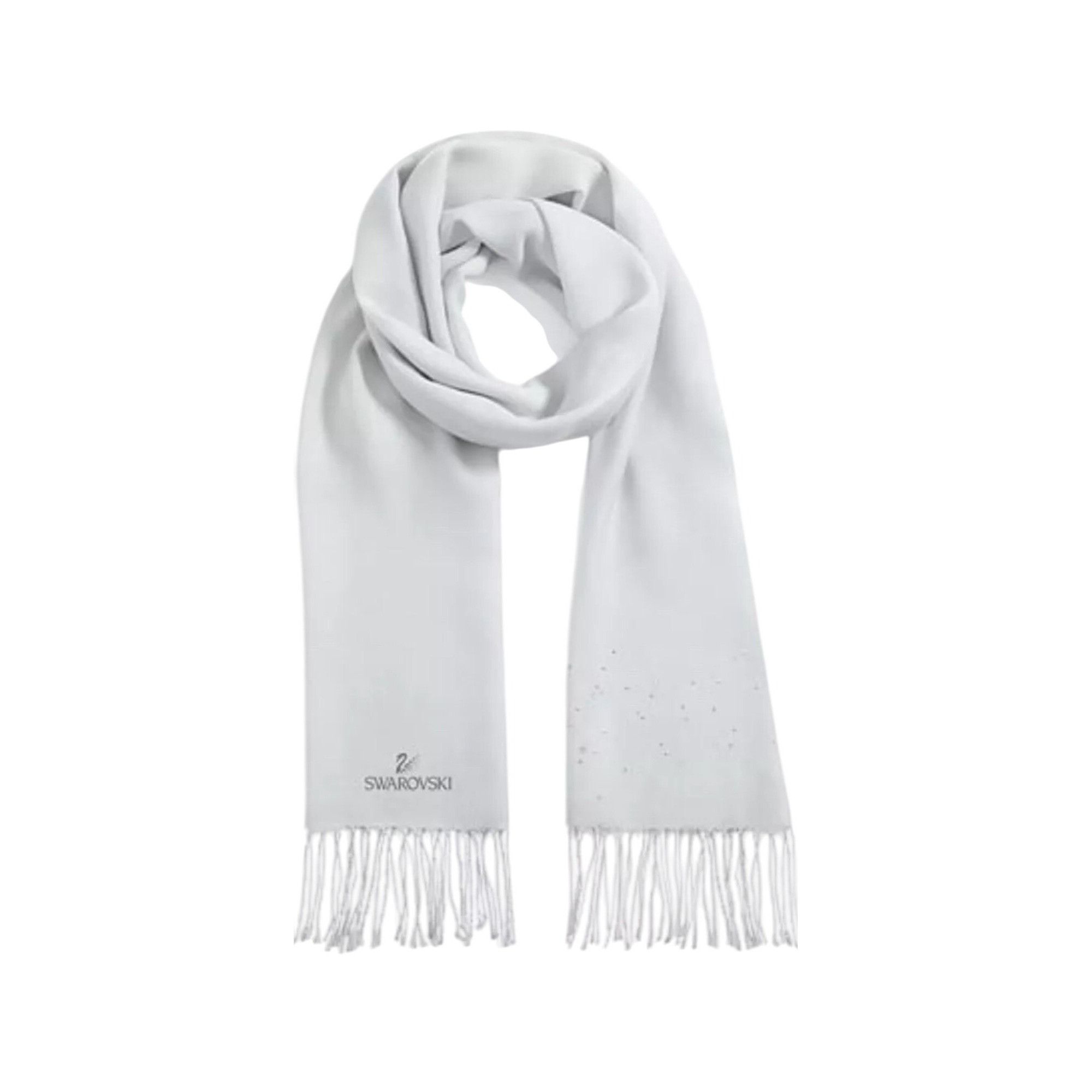 Swarovski Swarovski Light Gray Scarf With Crystal Embellishments & Fri Size ONE SIZE - 10 Thumbnail