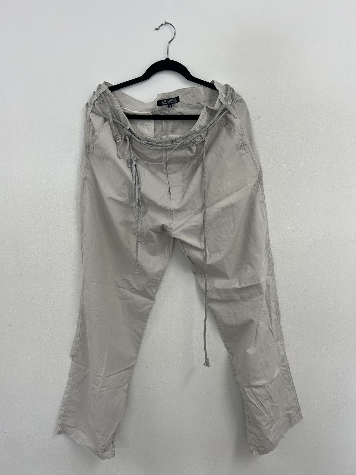 image of Raf Simons Ss04 Strings Pants in Grey, Men's (Size 34)