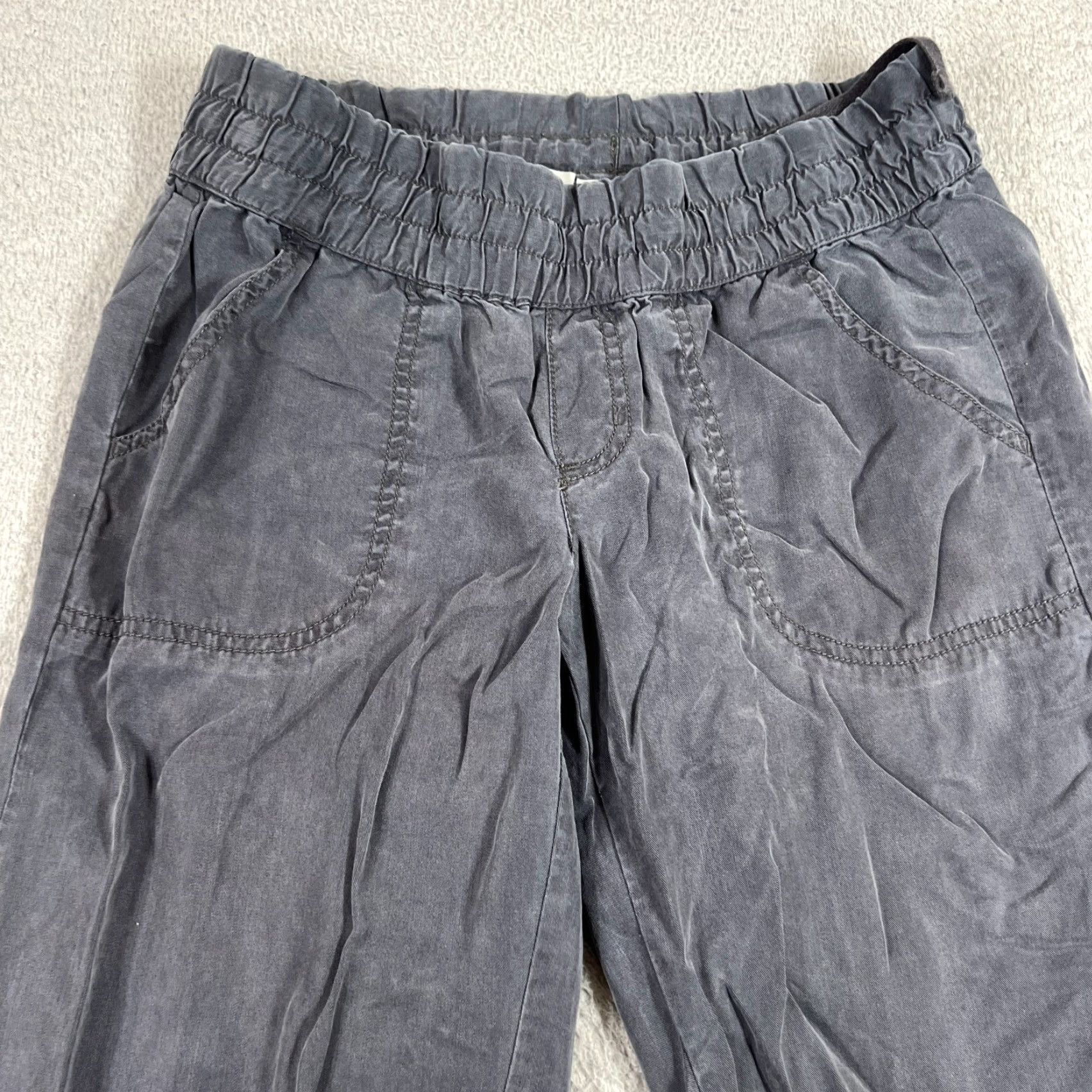 Athleta ATHLETA Capri Jogger Pants Women 6 Gray Drawstring Elastic Waist Lyocell Tapered Classic Size 28" / US 6 / IT 42 - 2 Thumbnail
