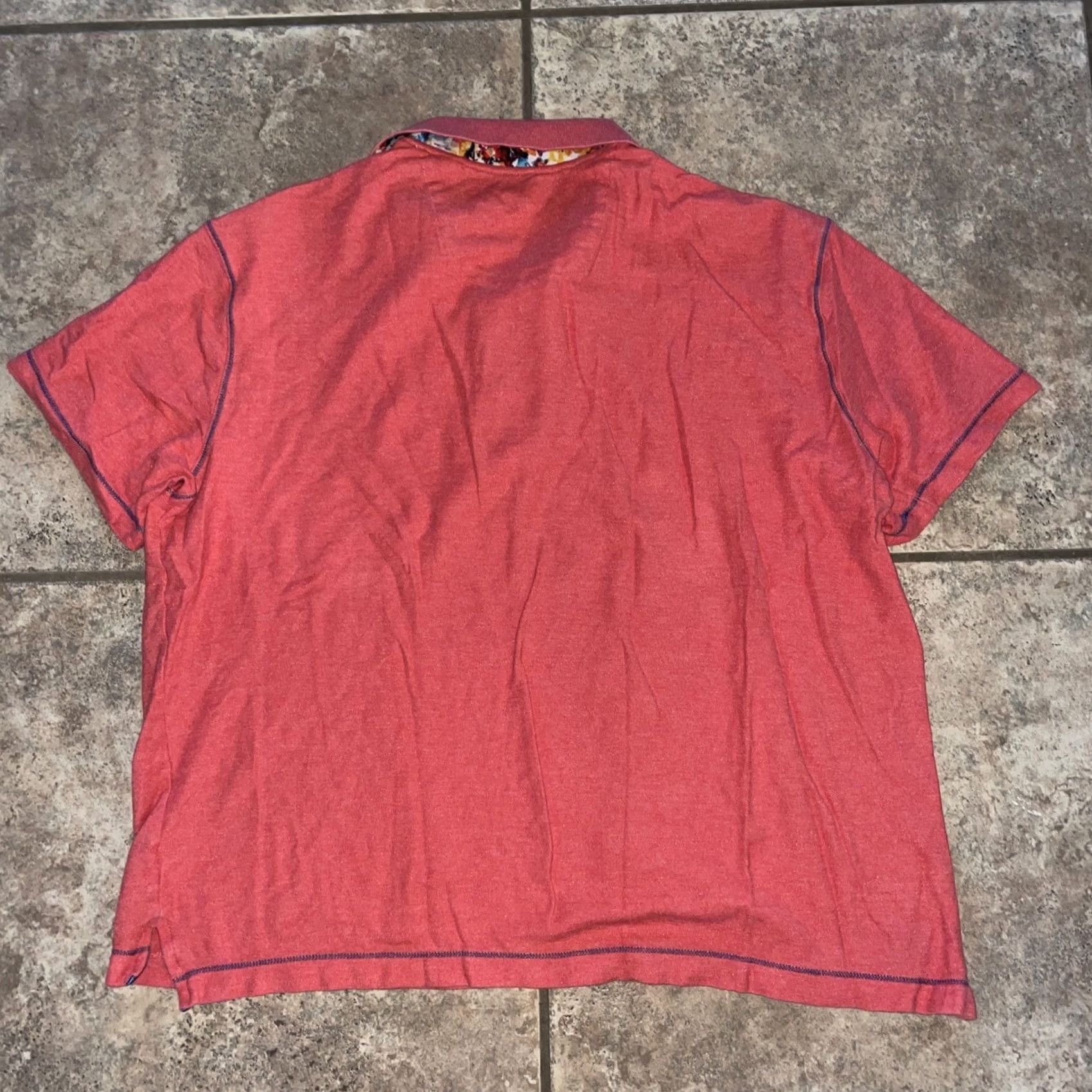 Robert Graham Robert Graham Polo Shirt Mens L Red Short Sleeve Polo Shirt L Mens Red Size US L / EU 52-54 / 3 - 4 Thumbnail