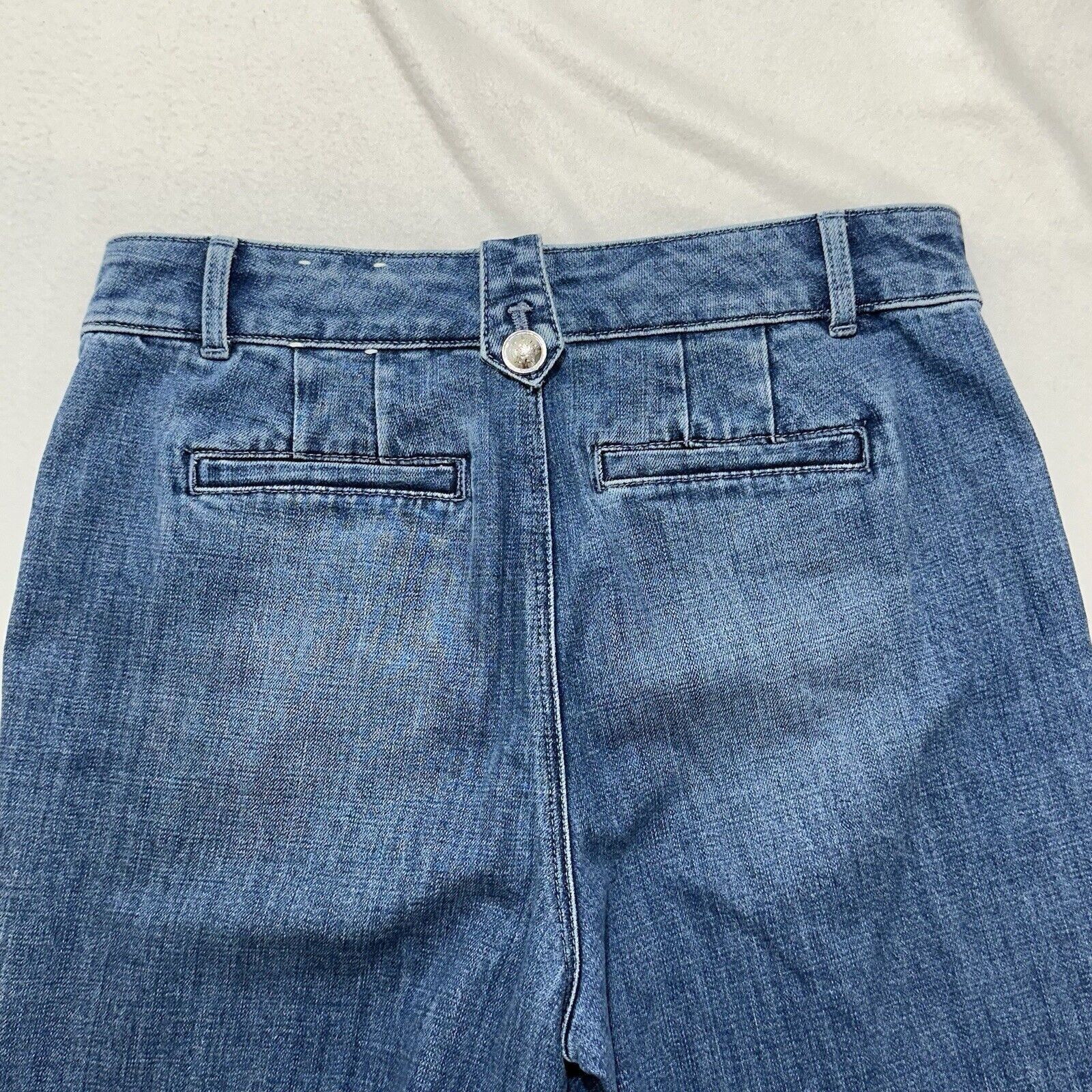 Other Talbots Sailor 6P Capri Blue Jeans 22" Inseam Silver Buttons Size 28" / US 6 / IT 42 - 10 Thumbnail