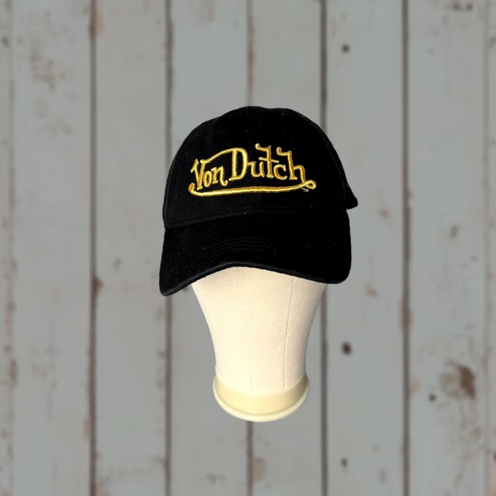 Von Dutch Von Dutch Hat One Size Black Cotton Knit Adjustable Trucker Hat 90s Mens Men’s Vintage No Size ONE SIZE - 1 Thumbnail