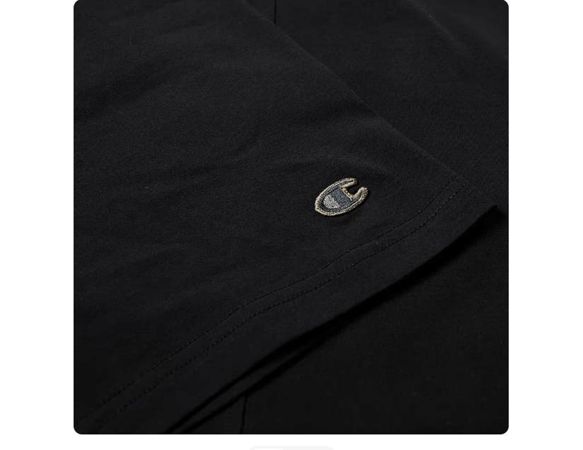 Champion × Rick Owens Rick Owens x Champion black embroidered short-sleeve tee Size US XS / EU 42 / 0 - 4 Thumbnail