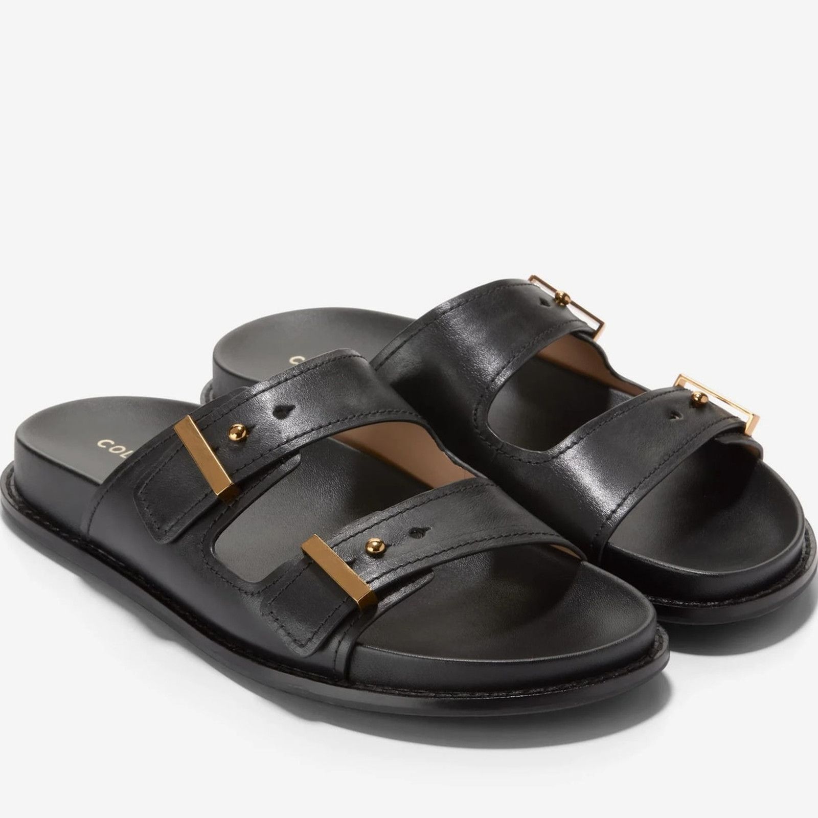 Cole Haan Cole Haan Marisol Footbed Sandals Black Leather Size 6 Size US 6 / IT 36 - 1 Thumbnail