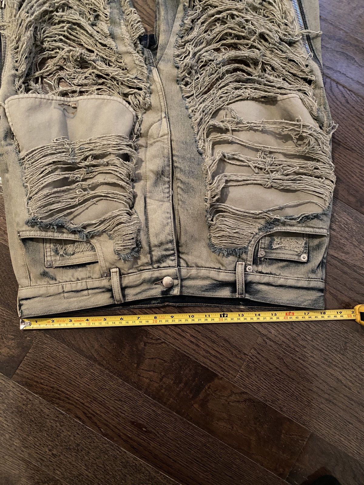 Rick Owens FW23 LUXOR RUNWAY BANANA IN 13OZ MINERA SHREDDED DENIM Size US 34 / EU 50 - 18 Thumbnail