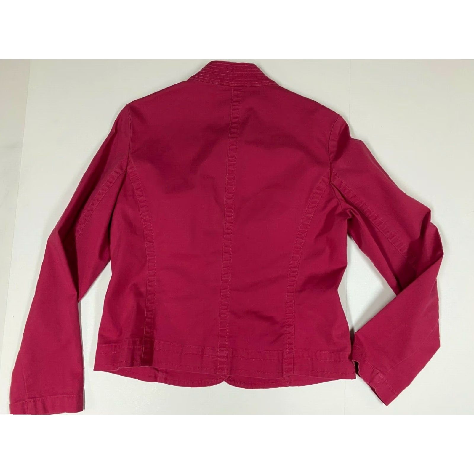 Talbots Talbots Blazer Jacket Womens 4 Pink Stretch Button Cotton Canvas Classic Casual Mid-Length Size S / US 4 / IT 40 - 6 Thumbnail