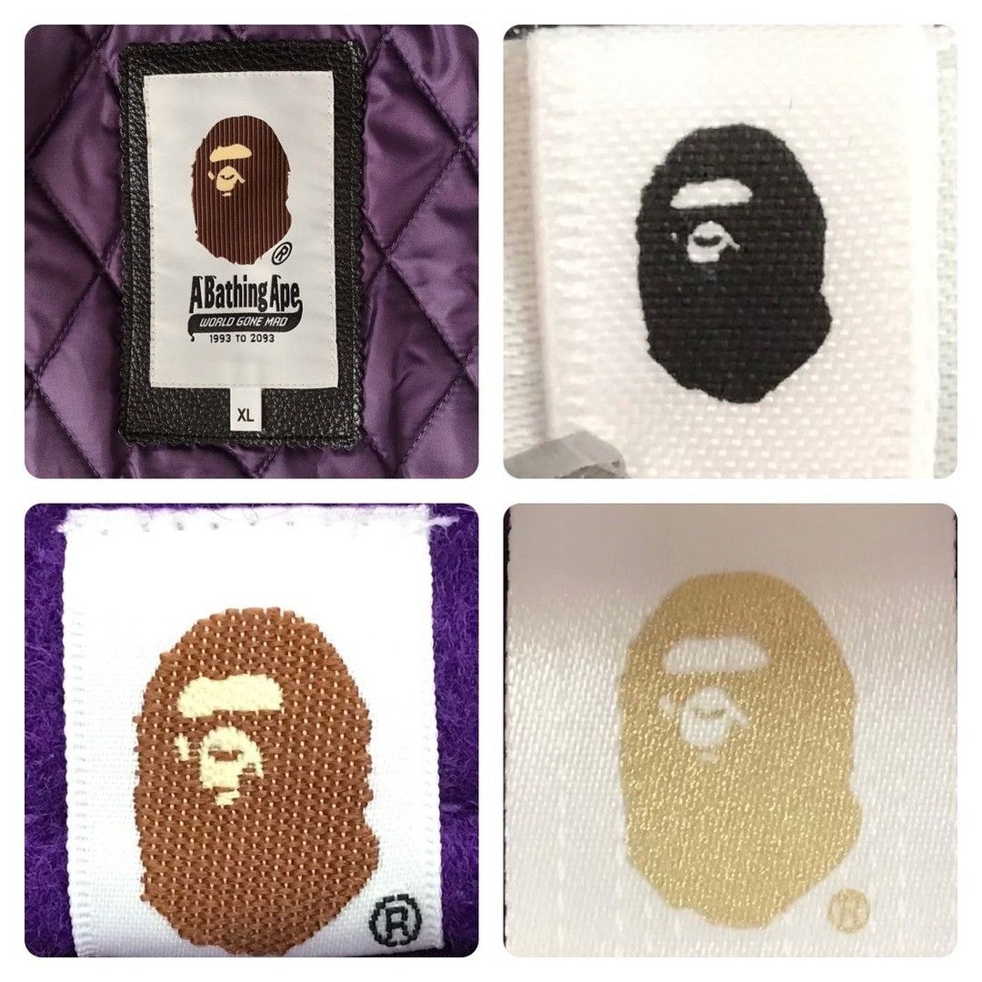 Bape BAPE Giant Head Leather Sleeve Varsity Jacket a bathing ape Size US XL / EU 56 / 4 - 9 Thumbnail