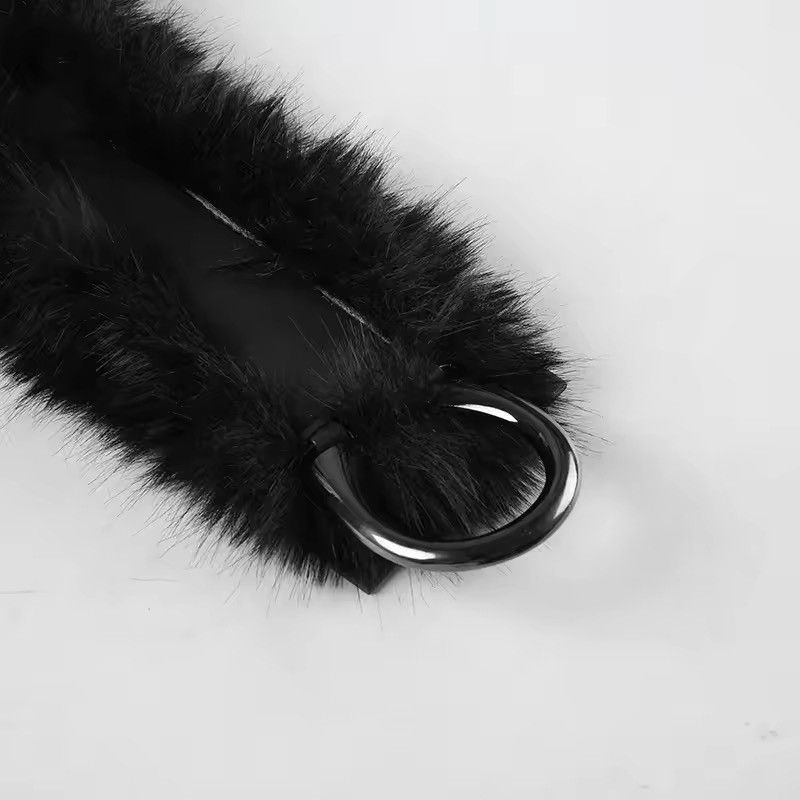 Japanese Brand × Leather Retro PU Leather Faux Fur Belt Size ONE SIZE - 9 Thumbnail