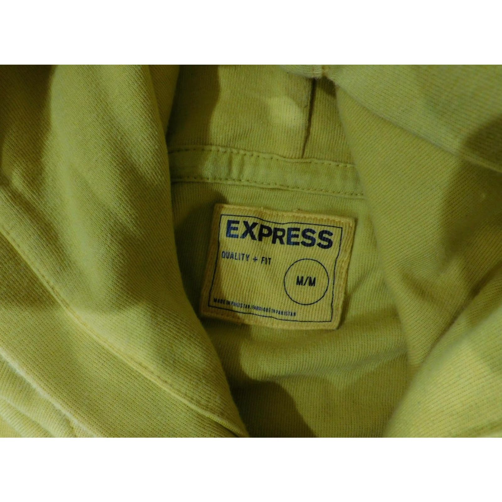 Express Express Hoodie Mens M Yellow Kangaroo Pocket Pullover EXP Tape Sweatshirt Size US M / EU 48-50 / 2 - 7 Thumbnail