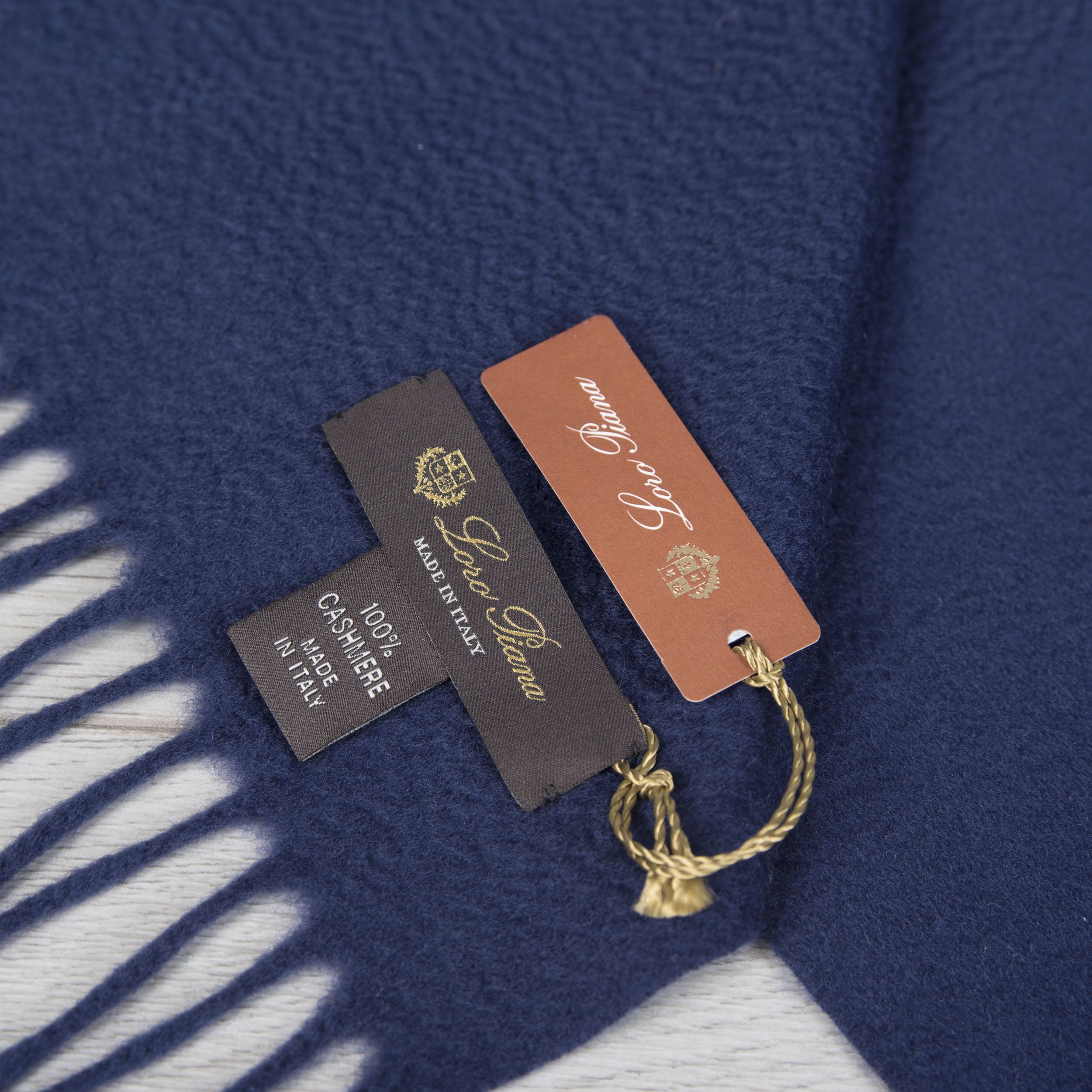 Loro Piana Grande Unita Scarf In Blue Cashmere Size ONE SIZE - 4 Thumbnail