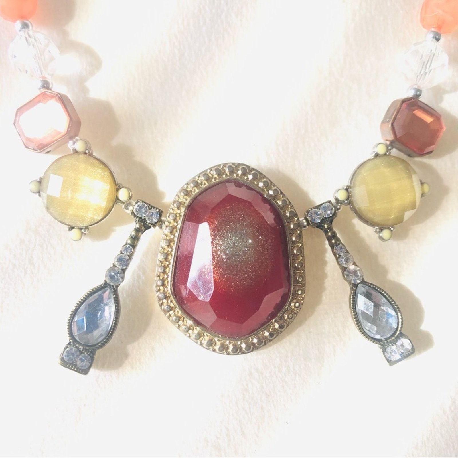 Handmade Handcrafted Hawaiian sunset crystal bead stone necklace Size ONE SIZE - 7 Thumbnail