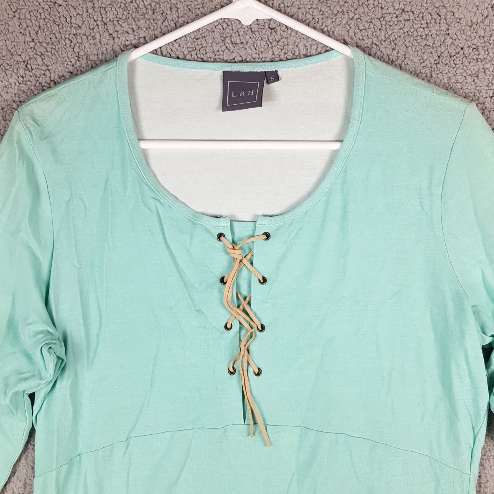 Vintage VINTAGE LBH Blouse Shirt Casual Long Sleeve Crew Lace Up 90s Blue Women's Small Size S Shirt Women Size S / US 4 / IT 40 - 2 Thumbnail