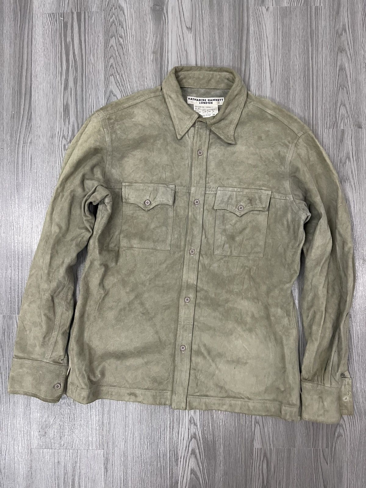 Japanese Brand × Katharine Hamnett London × Vintage GoatSkin Button Shirt Size US S / EU 44-46 / 1 - 8 Thumbnail