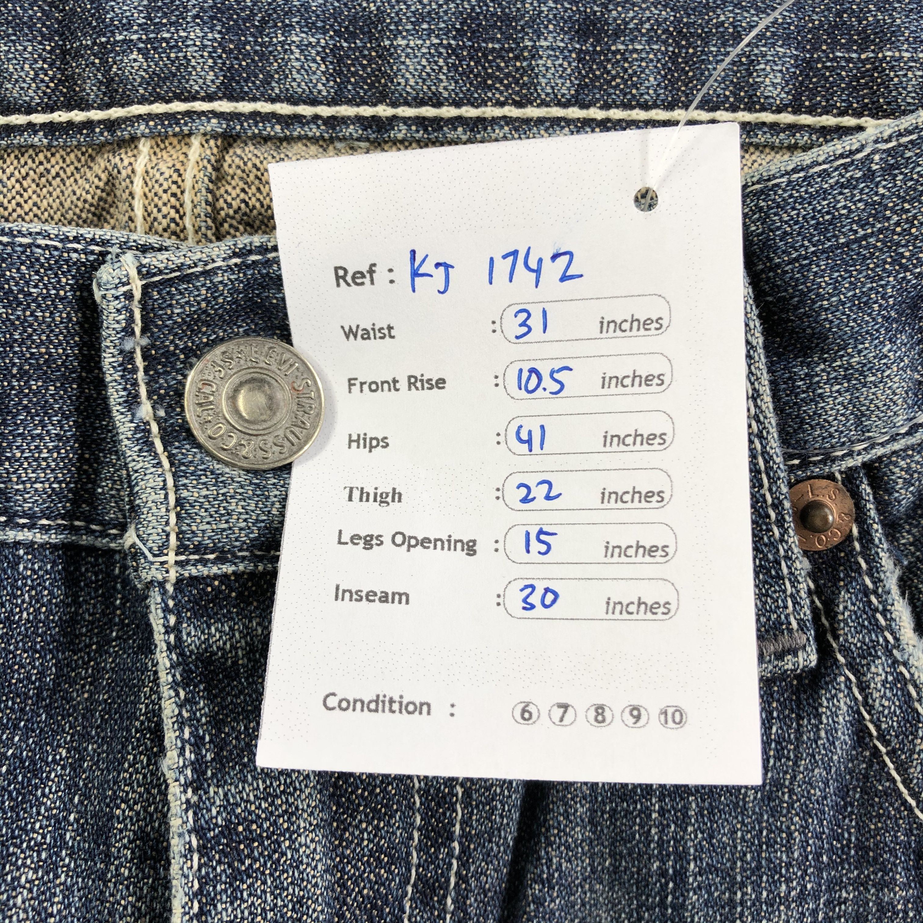 Levi's Vintage Levis 505 Jeans Blue Wash Denim KJ1742 Size US 31 - 11 Thumbnail
