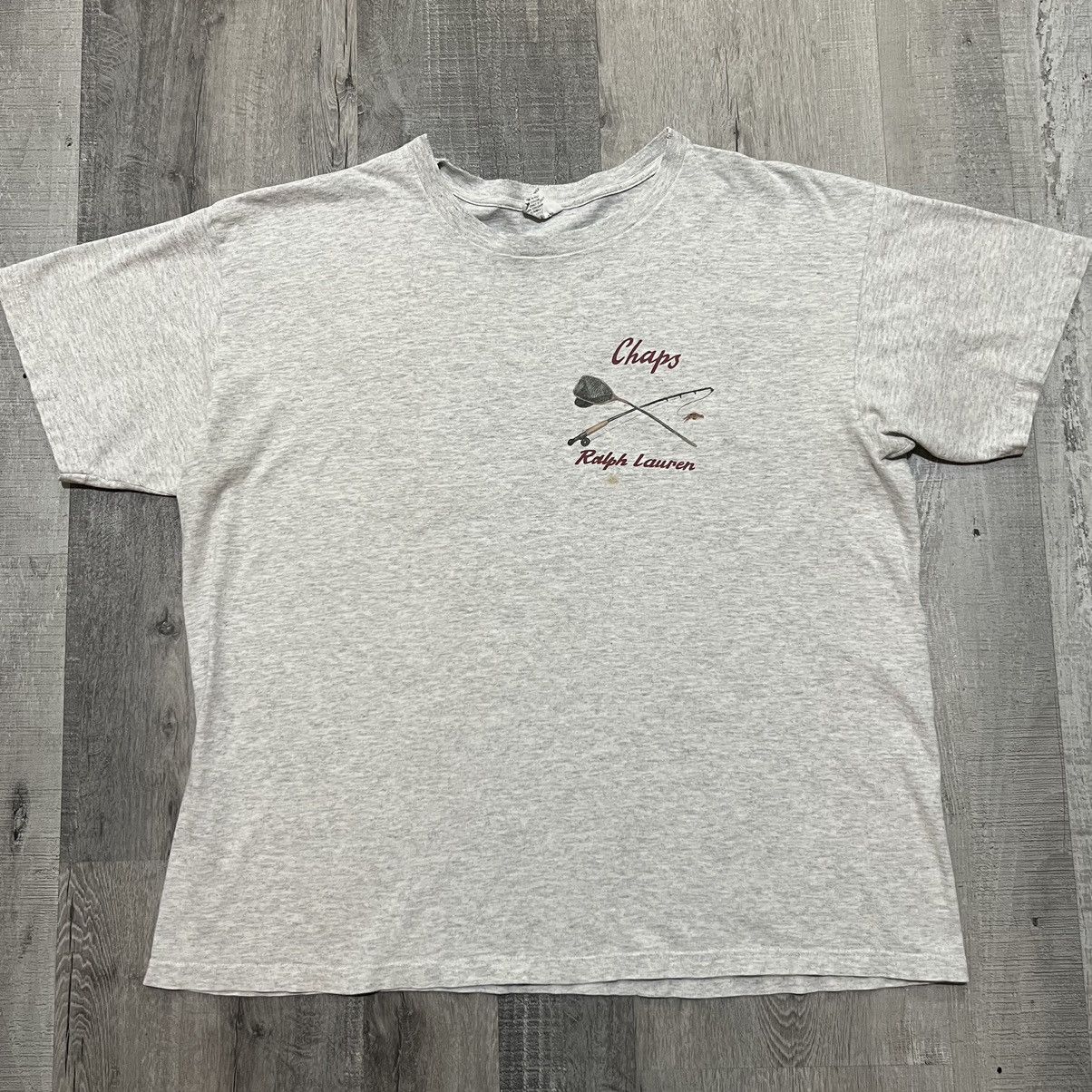 Chaps Ralph Lauren × Vintage VTG Chaps Ralph Lauren Grey Marlin Swordfish Fishing USA Tee Size US XL / EU 56 / 4 - 1 Thumbnail