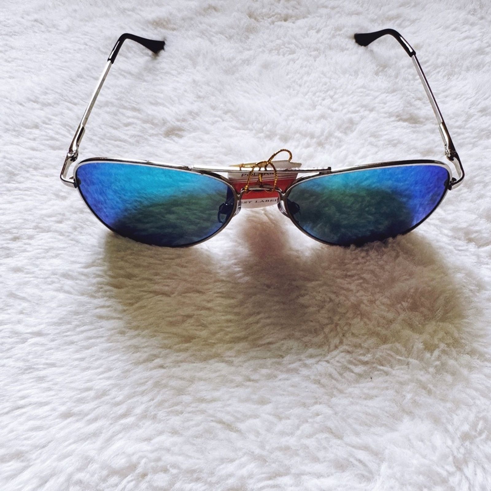 Other Zuri Silver w/ Green & Blue Lense Mirrored Sunglasses Size ONE SIZE - 3 Thumbnail
