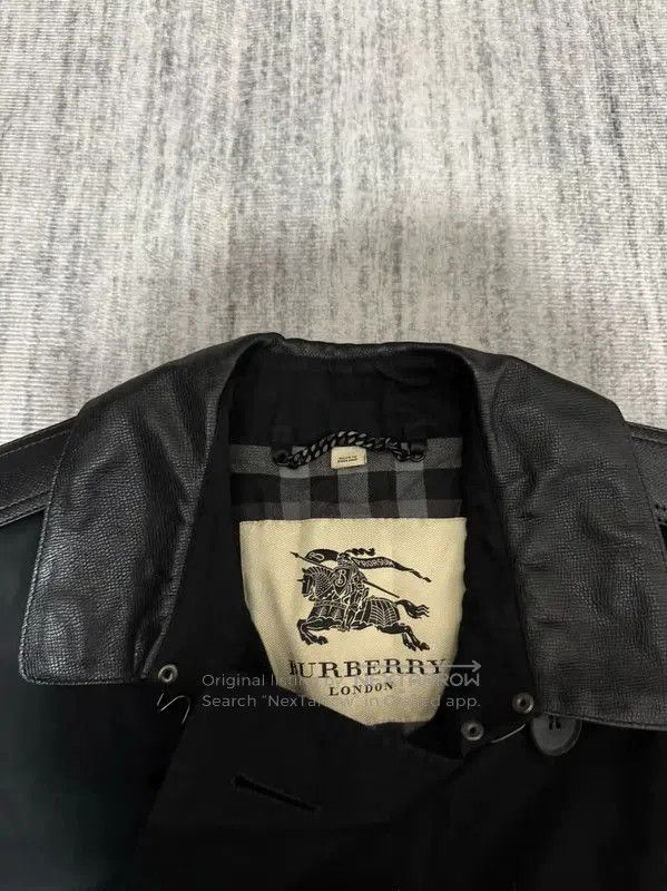 Burberry Burberry Black Leather Logo Men's Trench Coat. Size US M / EU 48-50 / 2 - 3 Thumbnail
