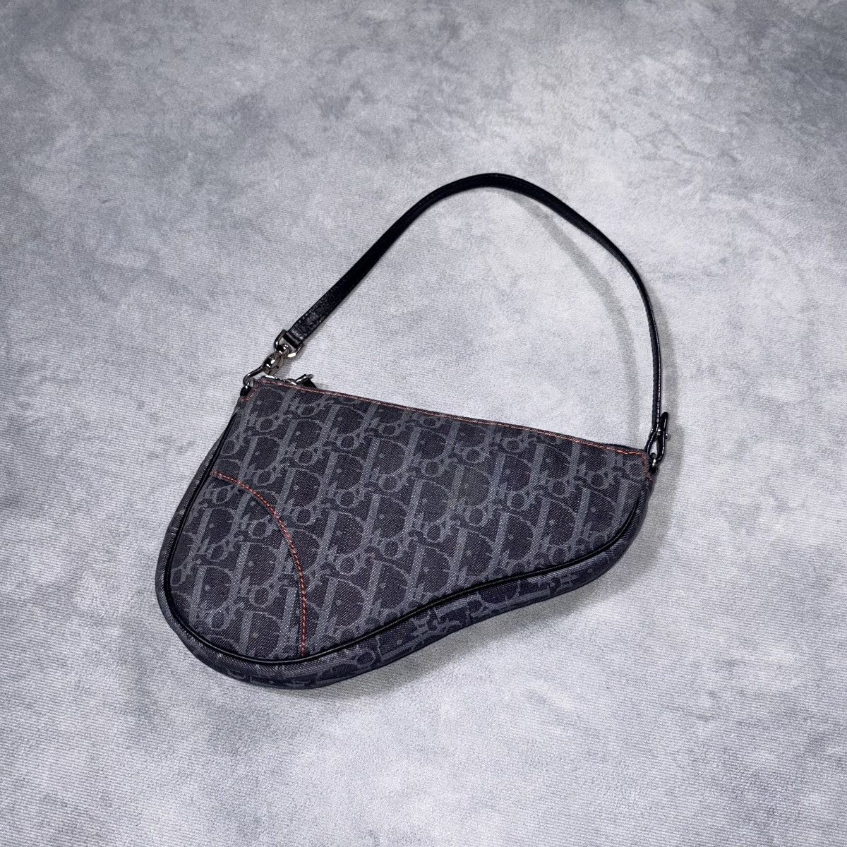 Dior RARE DIOR BY GALLIANO 2005 Trotter Denim Saddle Bag Size ONE SIZE - 3 Thumbnail