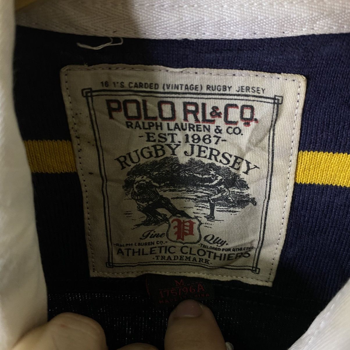 Polo Ralph Lauren Vintage Polo Ralph Lauren Stripes Rugby Jersey Size US L / EU 52-54 / 3 - 3 Thumbnail