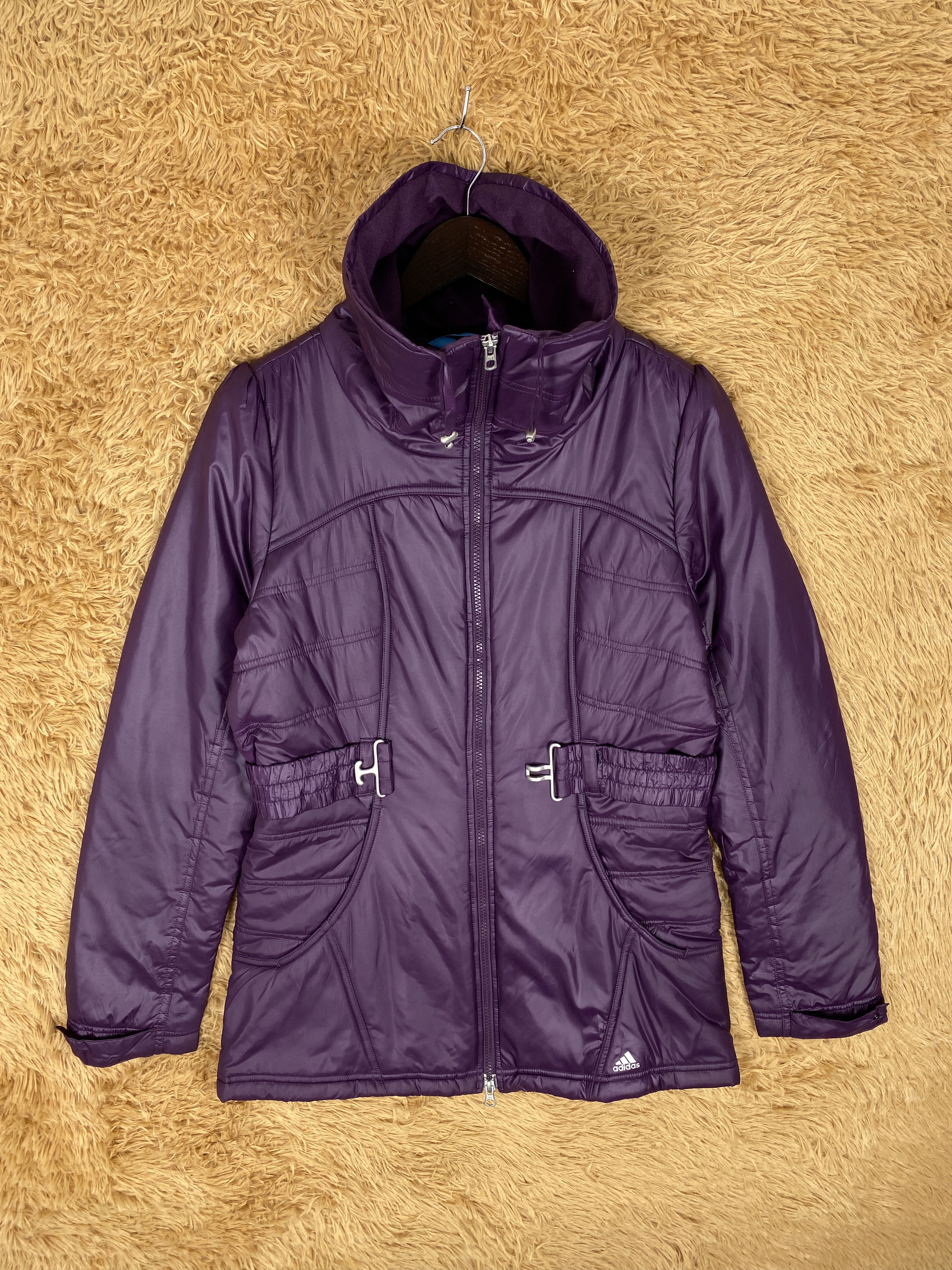 image of Adidas Puffer Jacket in Purple, Women's (Size Small)