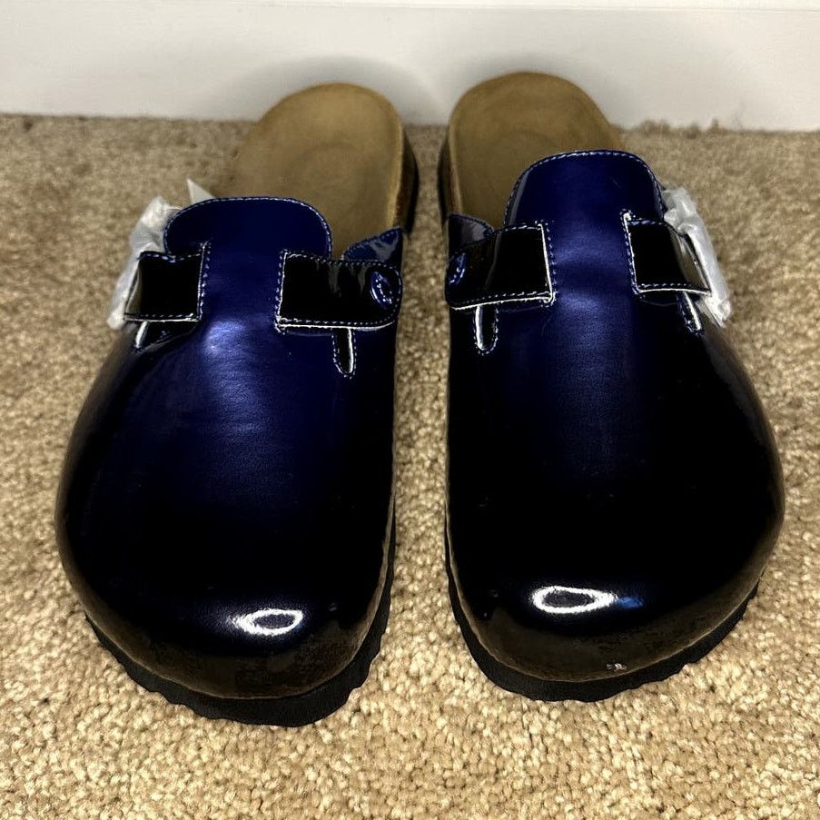image of NWT Betula By Birkenstock Flat Clog Sandals Blue Size L9/m7, Women's
