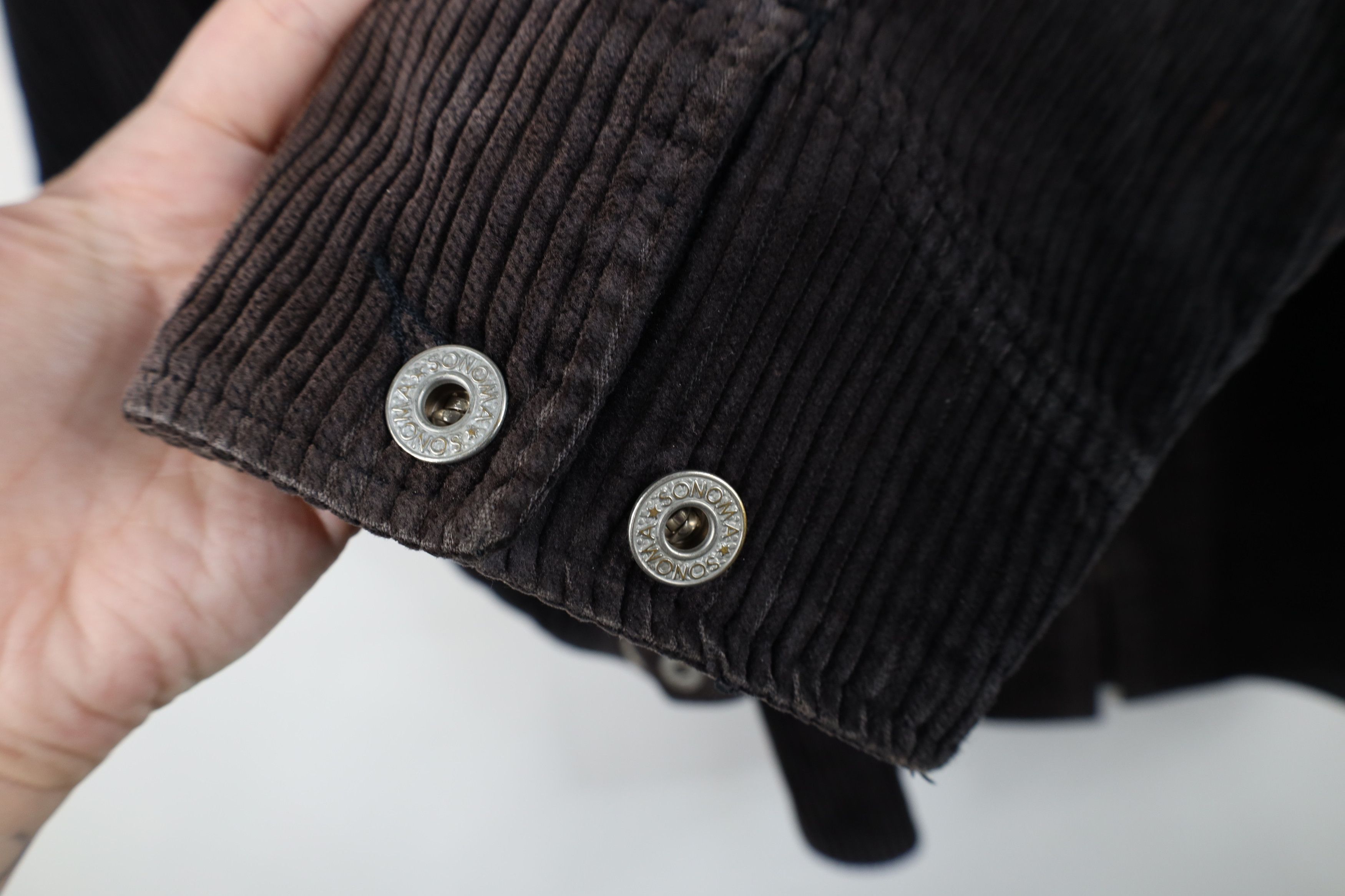 Vintage Vintage 90s Streetwear Full Zip Corduroy Shirt Jacket Black Size 3XL / US 20-22 - 5 Thumbnail