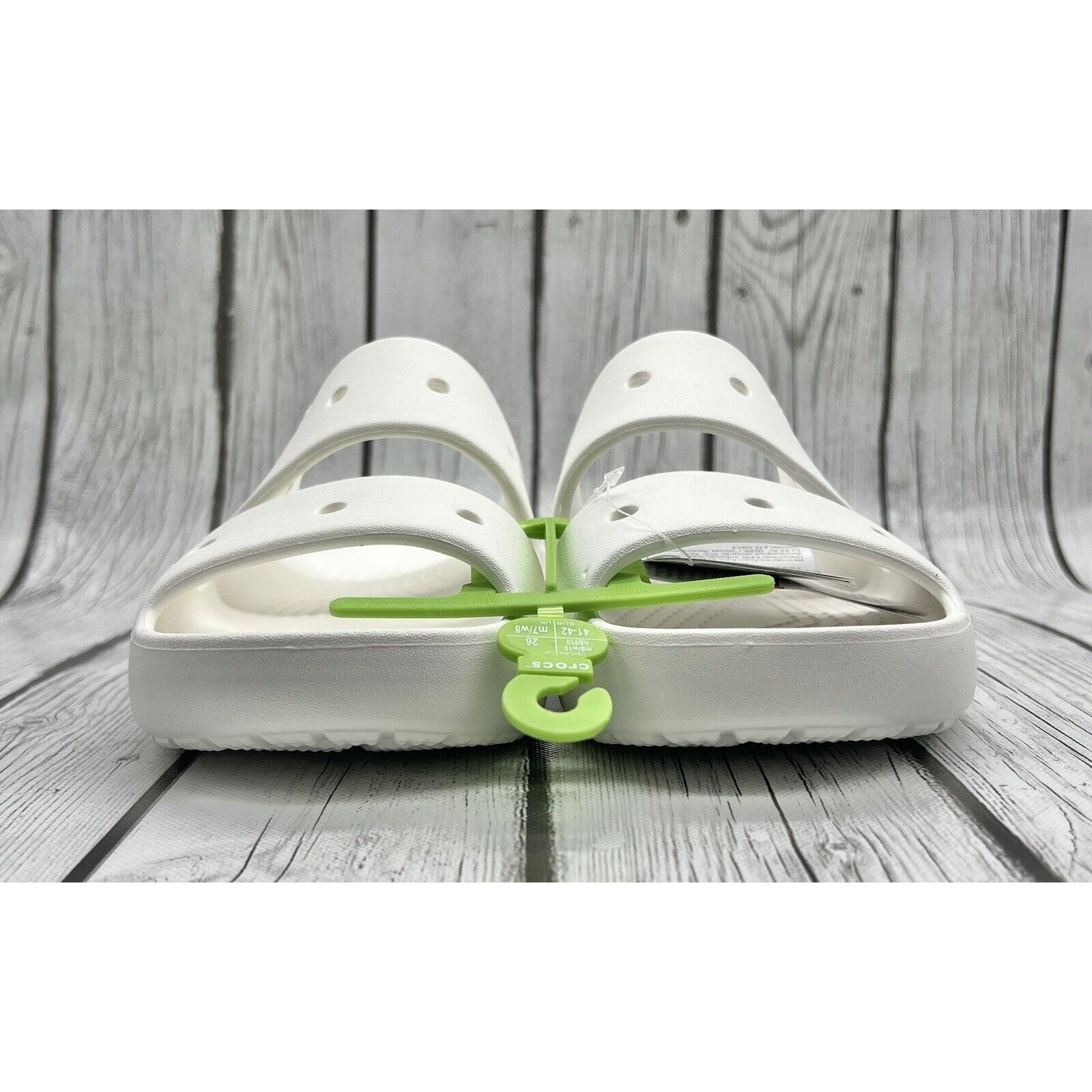 Crocs Size 8M/10W - Crocs Classic Sandals V2 White 209403 100 Size US 8 / EU 41 - 2 Thumbnail