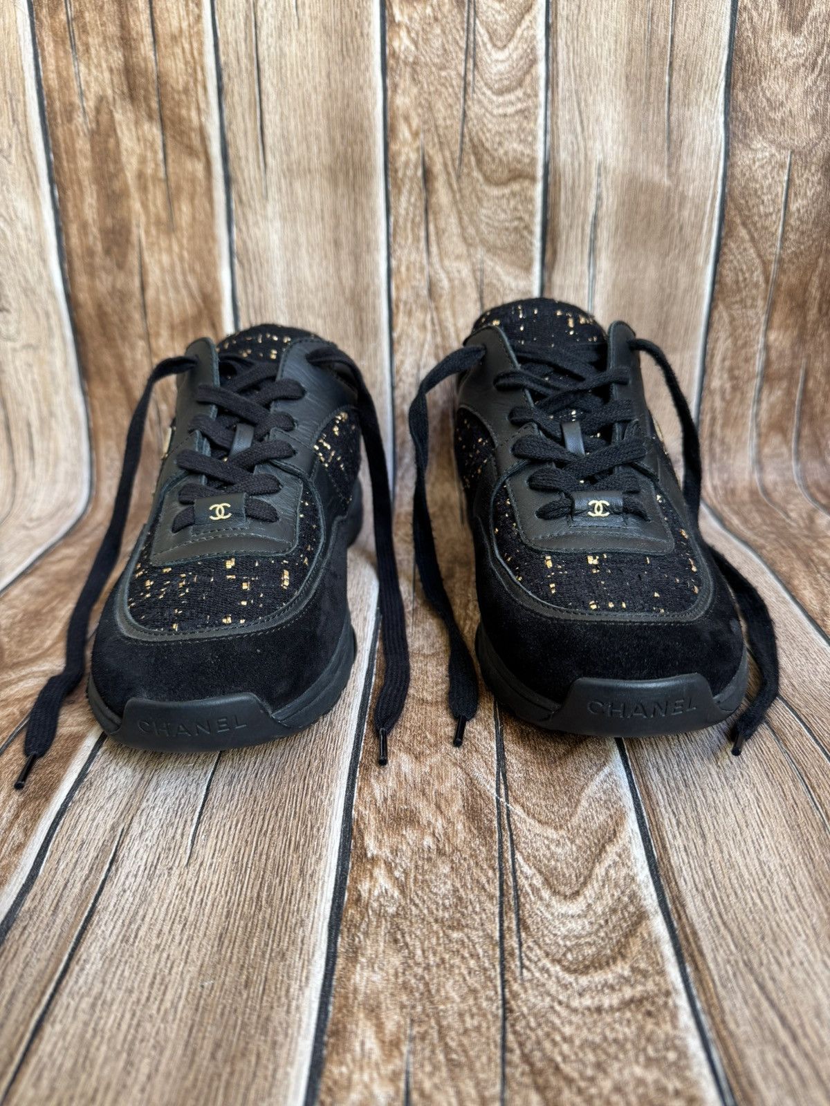 Chanel Suede Cc logo tweed trainers Size US 6 / EU 39 - 6 Thumbnail