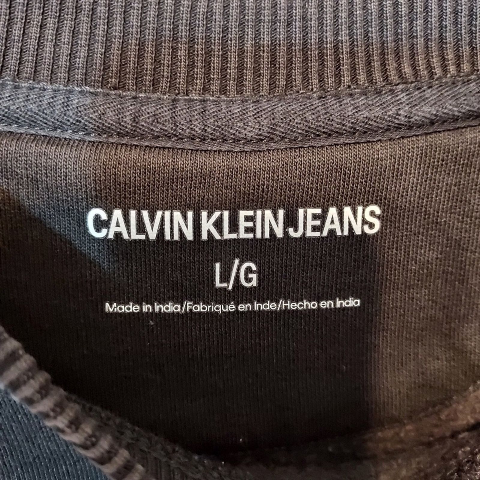 Calvin Klein Calvin Klein Black Gray Monogram Crewneck Sweatshirt Sweater Size US L / EU 52-54 / 3 - 9 Thumbnail