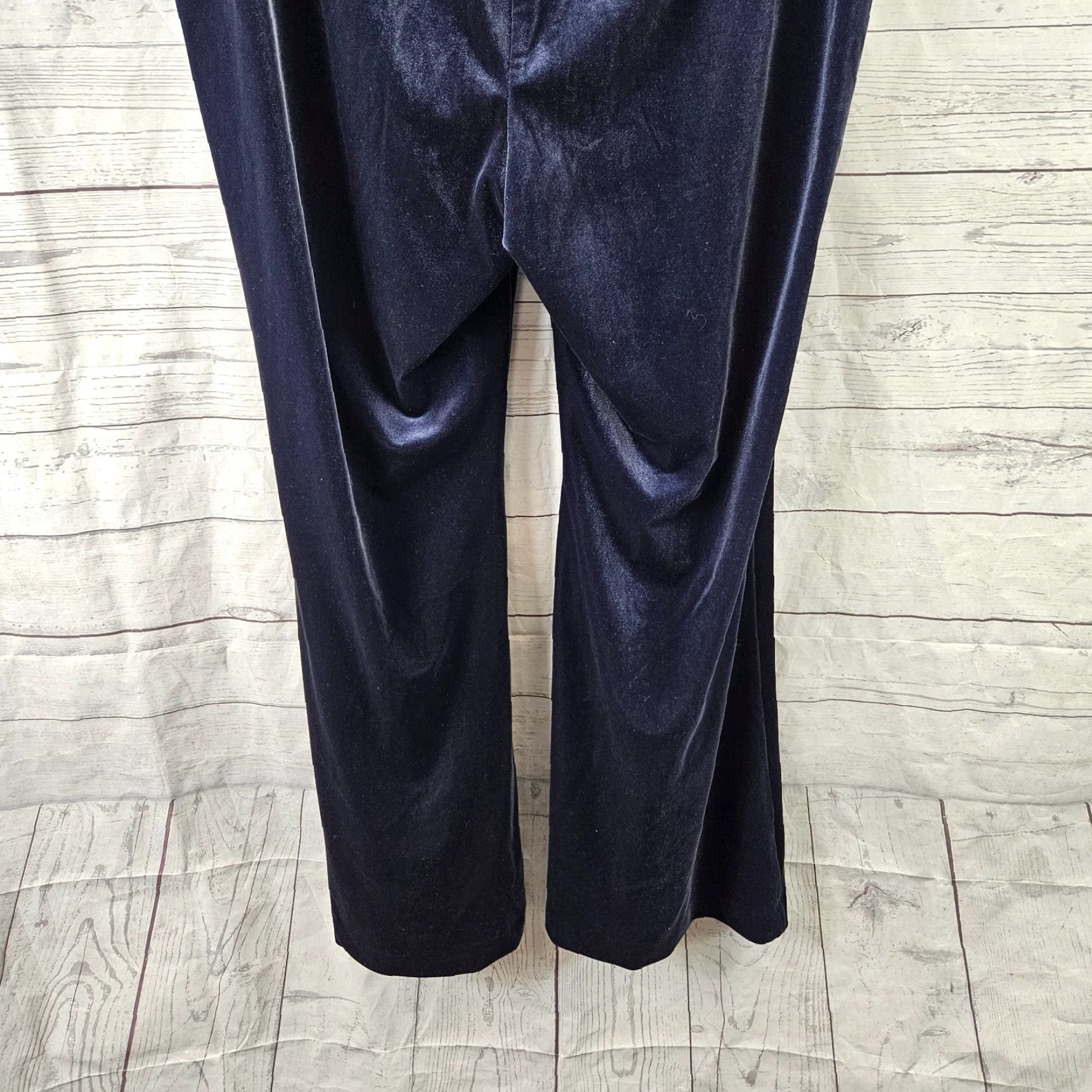 Vintage Lane Bryant Womens Velvet Pants Solid Blue Sz 16 Pull On High Rise Size 38" / US 16 / IT 52 - 5 Thumbnail