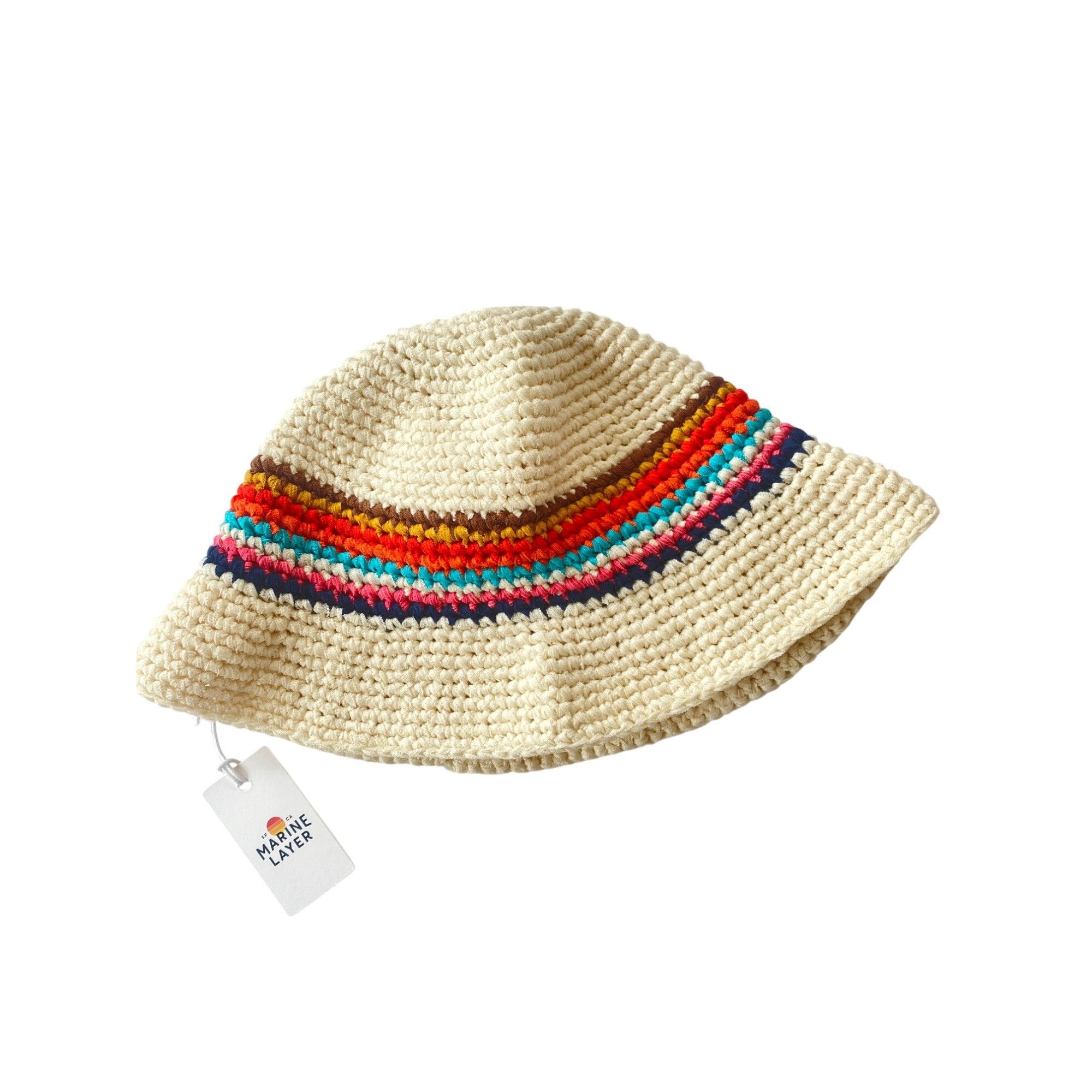 Marine Layer NWT Marine Layer Crochet Bucket Hat in Multi Stripe MSRP$75 Size ONE SIZE - 7 Thumbnail