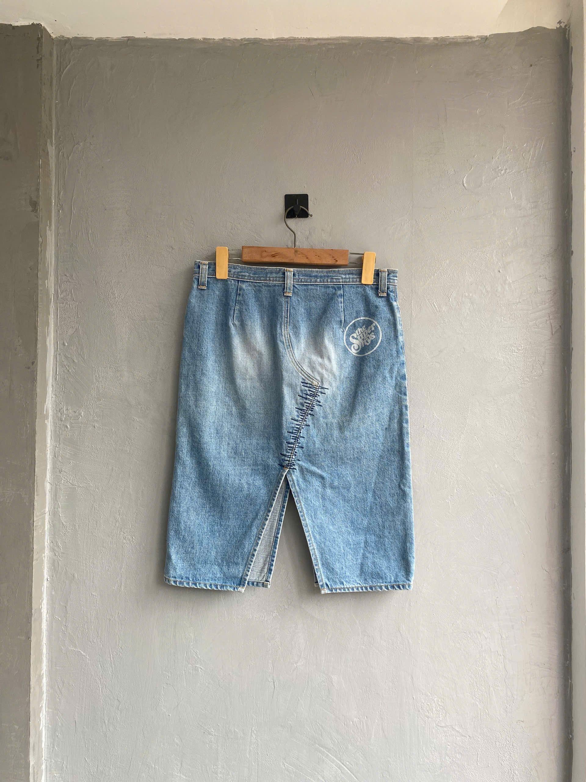 Hysteric Glamour HYSTERIC GLAMOUR 2000s Zigzag Stitch Denim Skirt Size 30" / US 8 / IT 44 - 3 Thumbnail