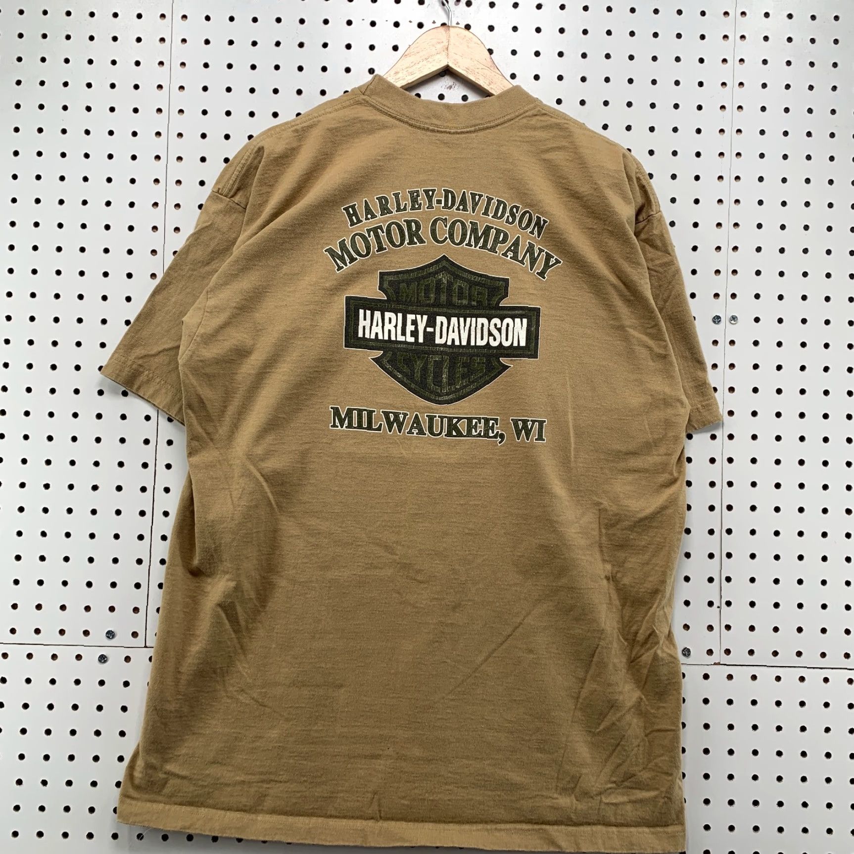 Harley Davidson VINTAGE Harley-Davidson Motorcyle Shirt XL Brown 2002 Unisex Adults Cotton T-Shirt Mens Size US XL / EU 56 / 4 - 2 Thumbnail