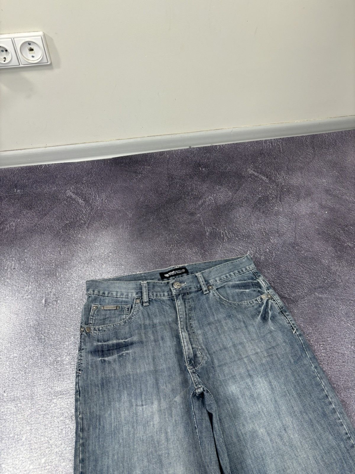 Ecko Unltd. Vintage Ecko Unltd Y2K Hip Hop Hype Faded Baggy Denim Shorts Size US 32 / EU 48 - 4 Thumbnail