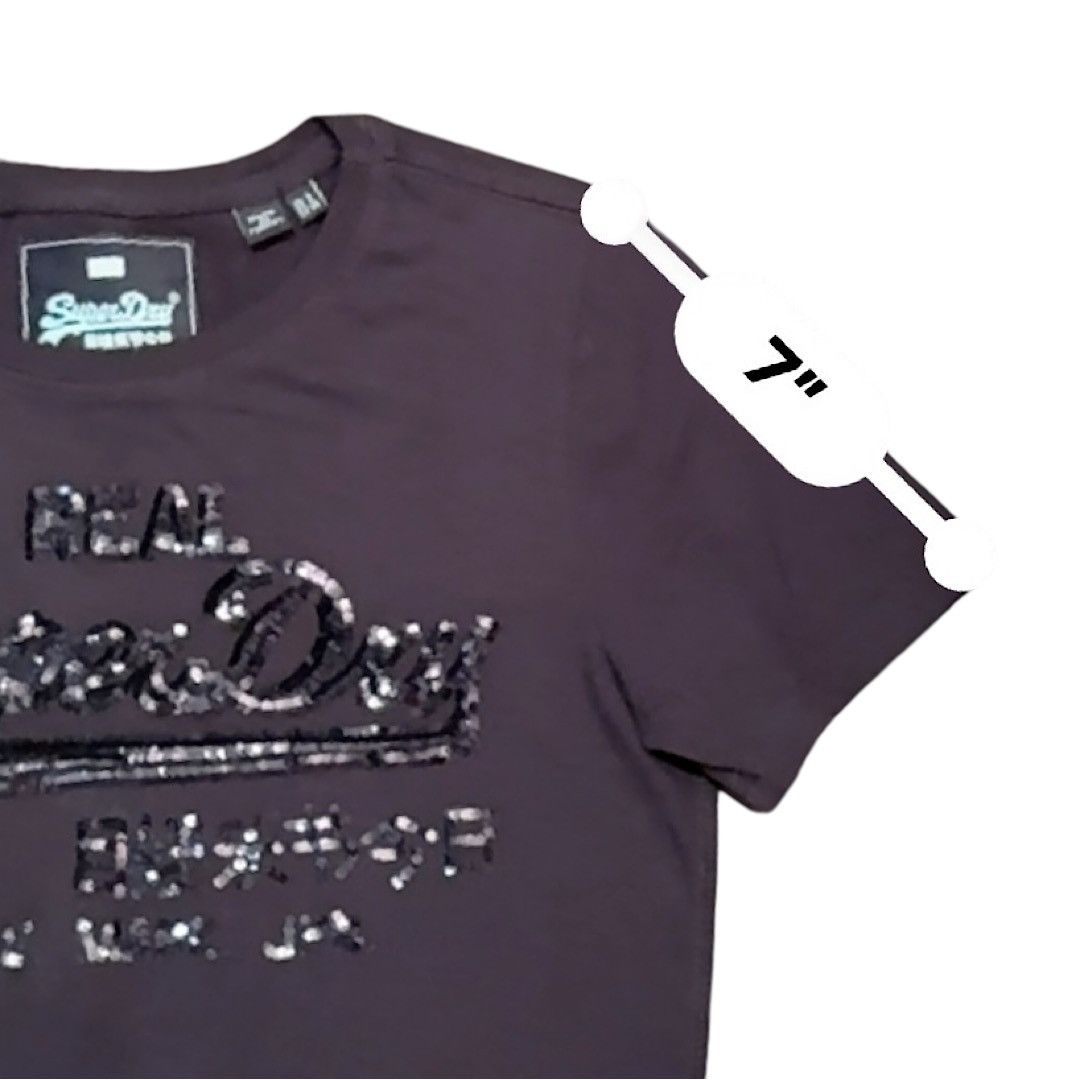 Superdry SUPERDRY Vintage Logo SZ 4 Black on Black Sequin T-Shirt Size S / US 4 / IT 40 - 6 Thumbnail