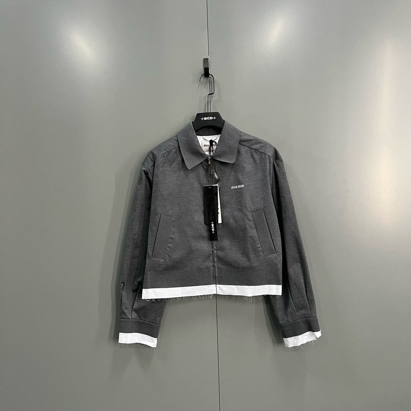Miu Miu Miu Miu Retro Embroidered Gray Jacket it_38 Women Size XS / US 0-2 / IT 36-38 - 1 Thumbnail
