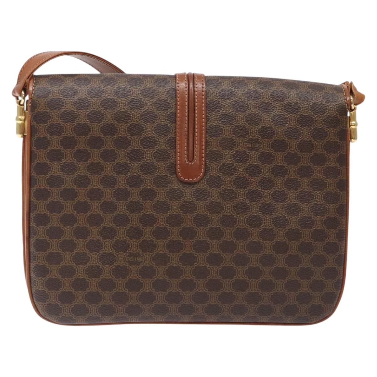 Celine CELINE Macadam Canvas Shoulder Bag Pvc Leather Brown Size ONE SIZE - 3 Thumbnail
