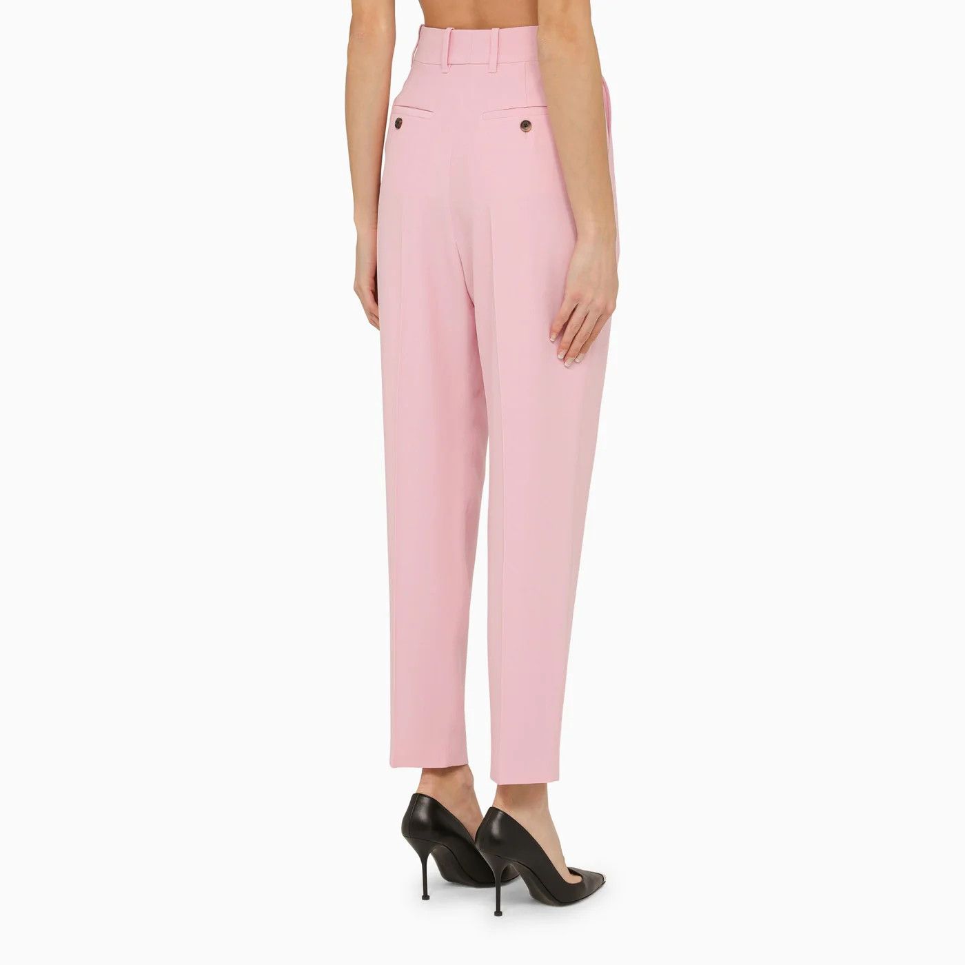 Alexander McQueen o1d2blof0426 Regular Trousers With Pleats in Pink Size 27" / US 4 / IT 40 - 4 Thumbnail