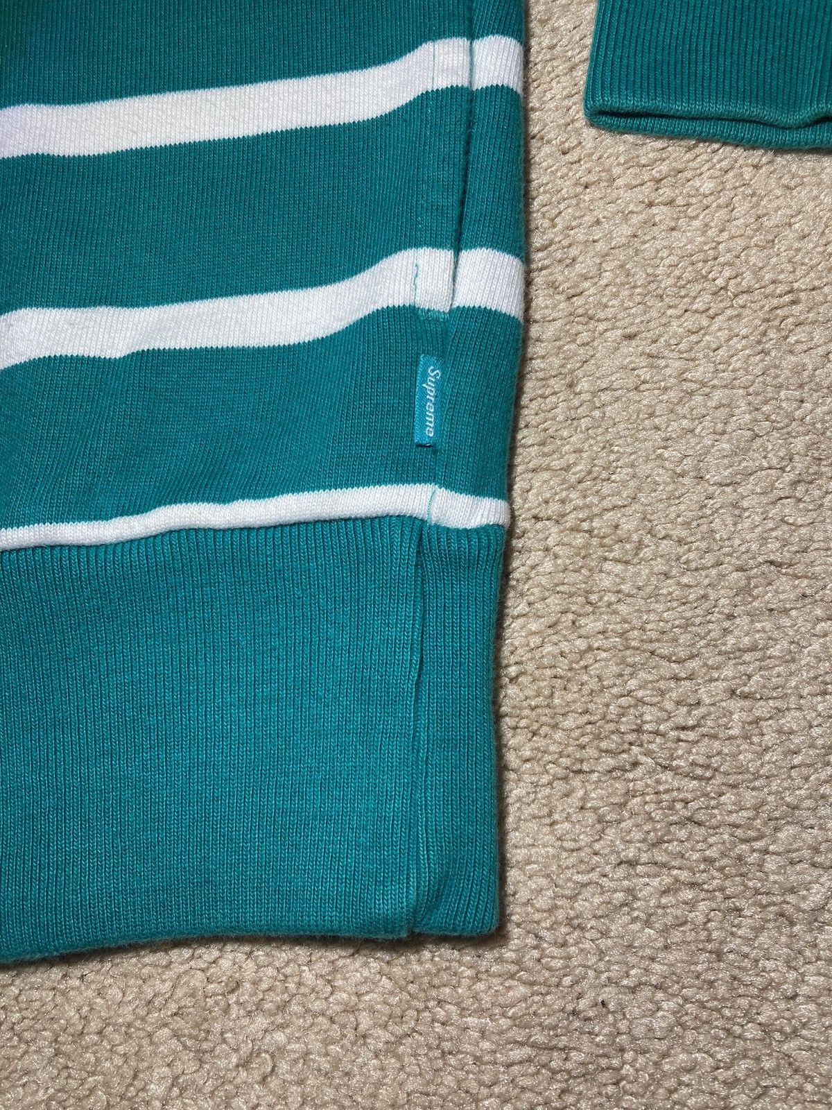 Supreme SS09 Supreme Striped Snap Placket Pullover Green 2009 Hoody Size US M / EU 48-50 / 2 - 3 Thumbnail
