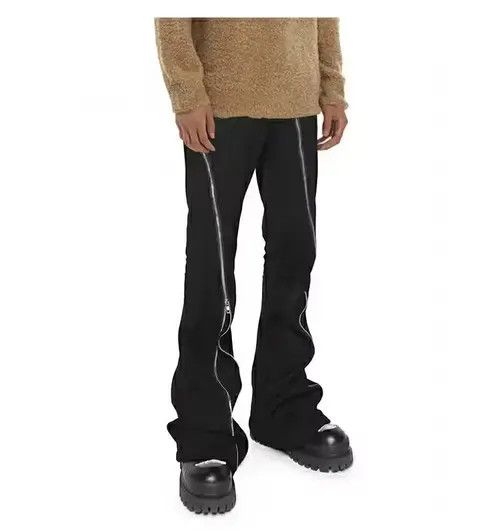 zipper utility grunge flared pants