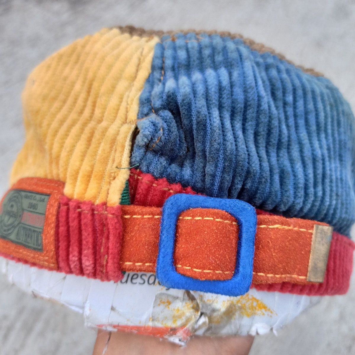 Other UNIQUE corduroy Patchwork cadet hat by grace Size ONE SIZE - 9 Thumbnail