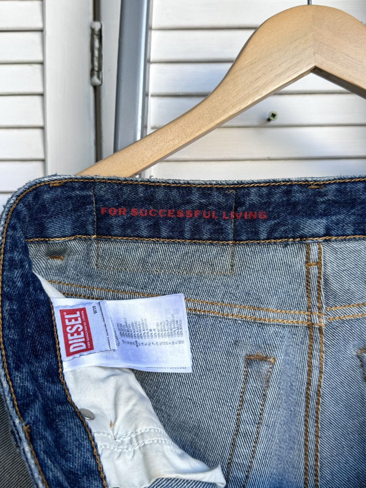 Diesel DIESEL D-Rekiv-Z Washed Distressed Jeans Ripped Denim 09C90 Size US 30 / EU 46 - 17 Thumbnail