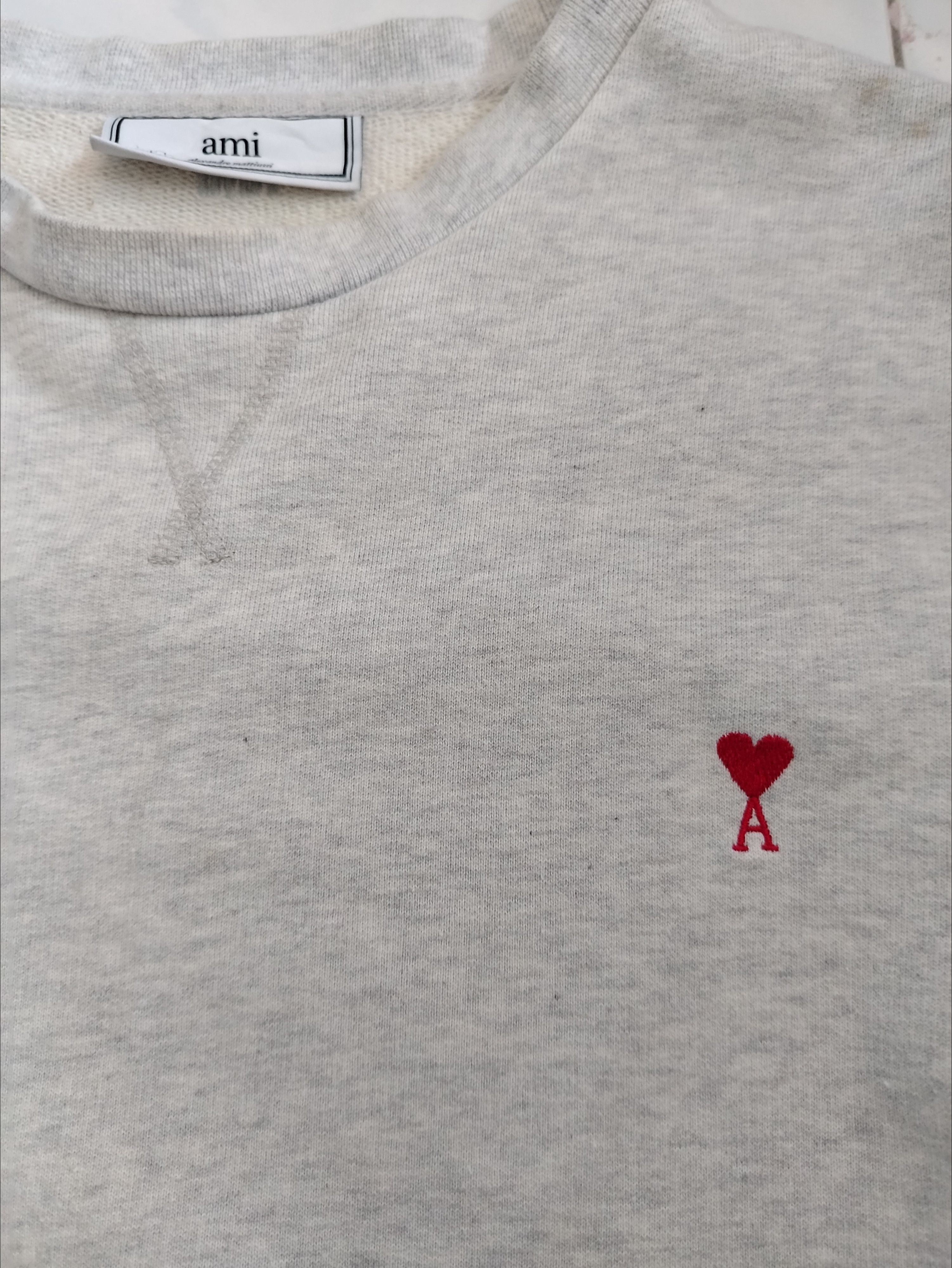 AMI AMI Paris Ami de Coeur Crewneck Sweatshirt (Grey) Size US M / EU 48-50 / 2 - 6 Thumbnail