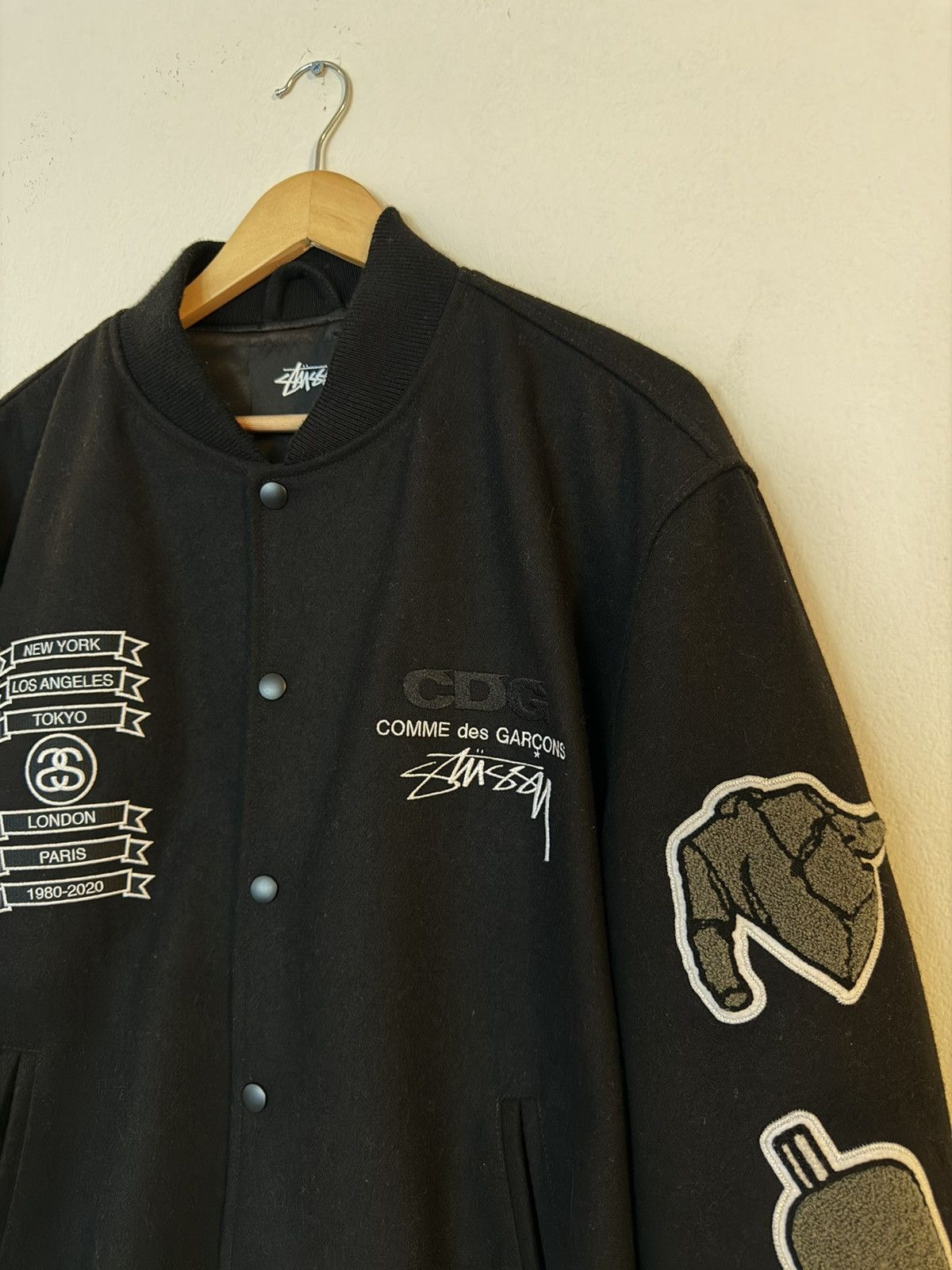 Comme des Garcons × Stussy Stussy X CDG Varsity Jacket Size US XL / EU 56 / 4 - 2 Thumbnail