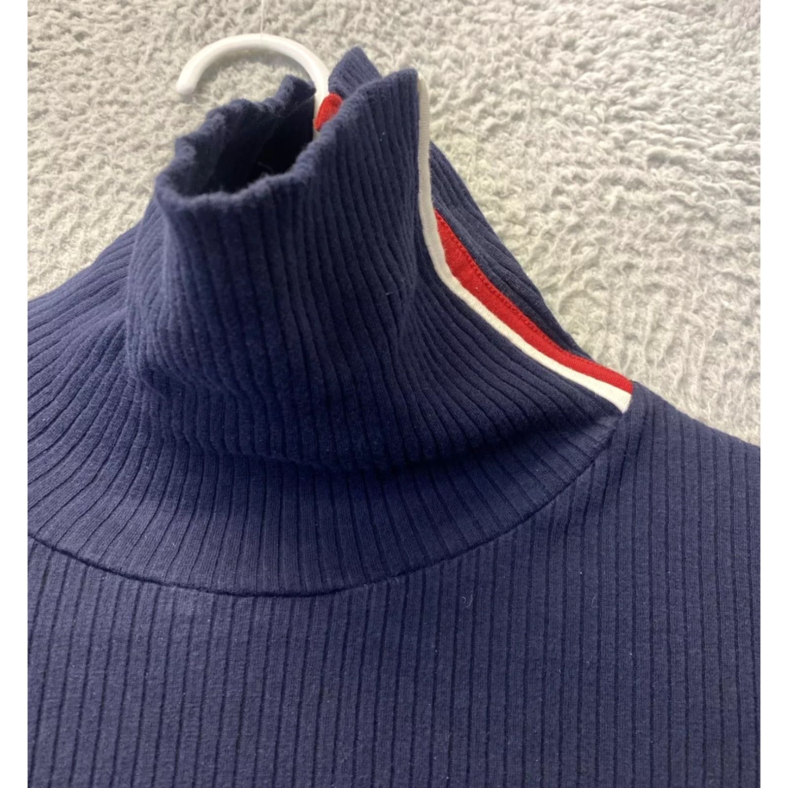 Tommy Hilfiger TOMMY HILFIGER High Neck Pullover Sweater Long Sleeve Adult Large Blue Womens Size L / US 10 / IT 46 - 2 Thumbnail