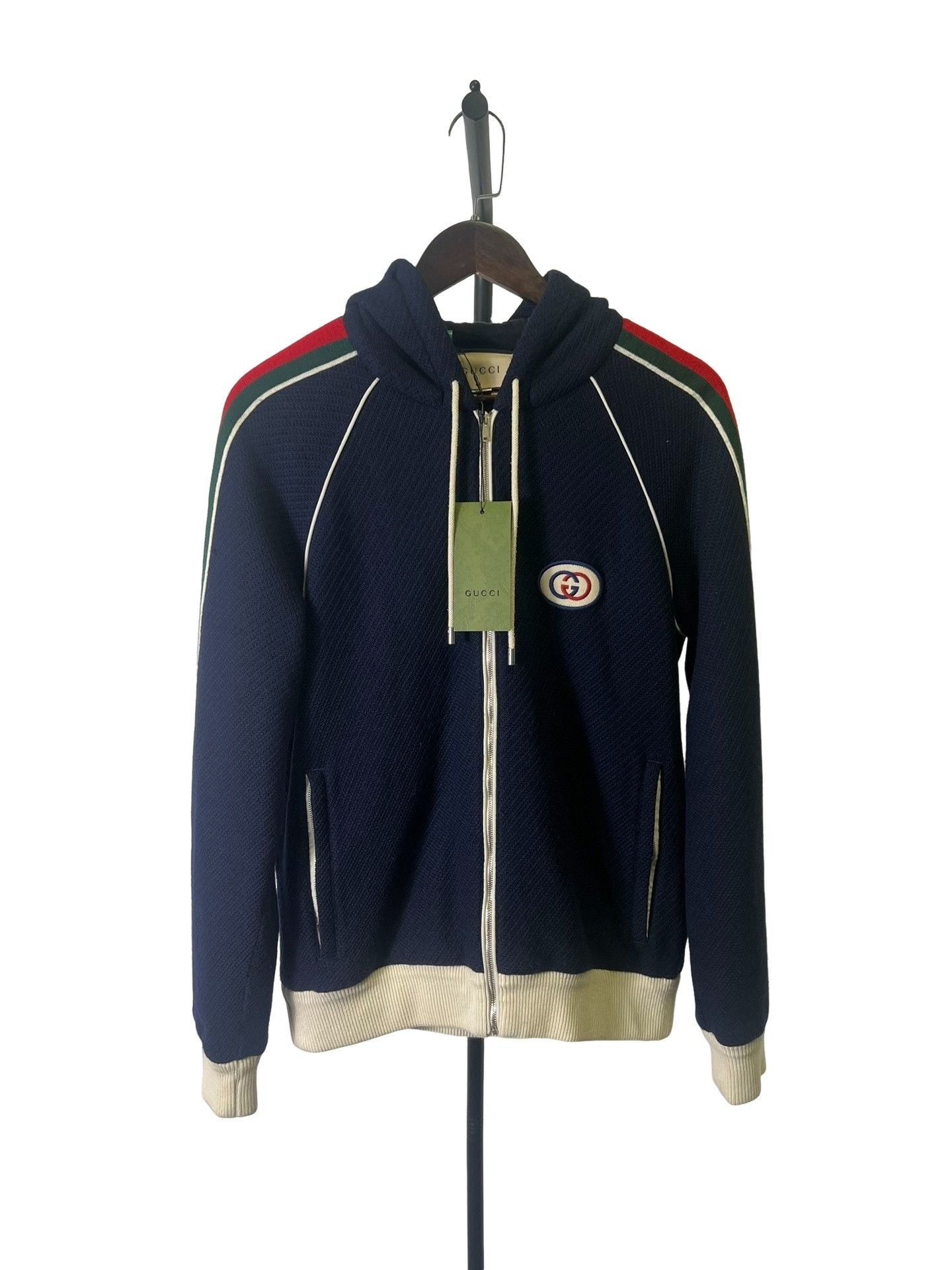 Gucci Gucci Web Stripe Zip-Up Wool Hoodie US S Size US S / EU 44-46 / 1 - 1 Thumbnail