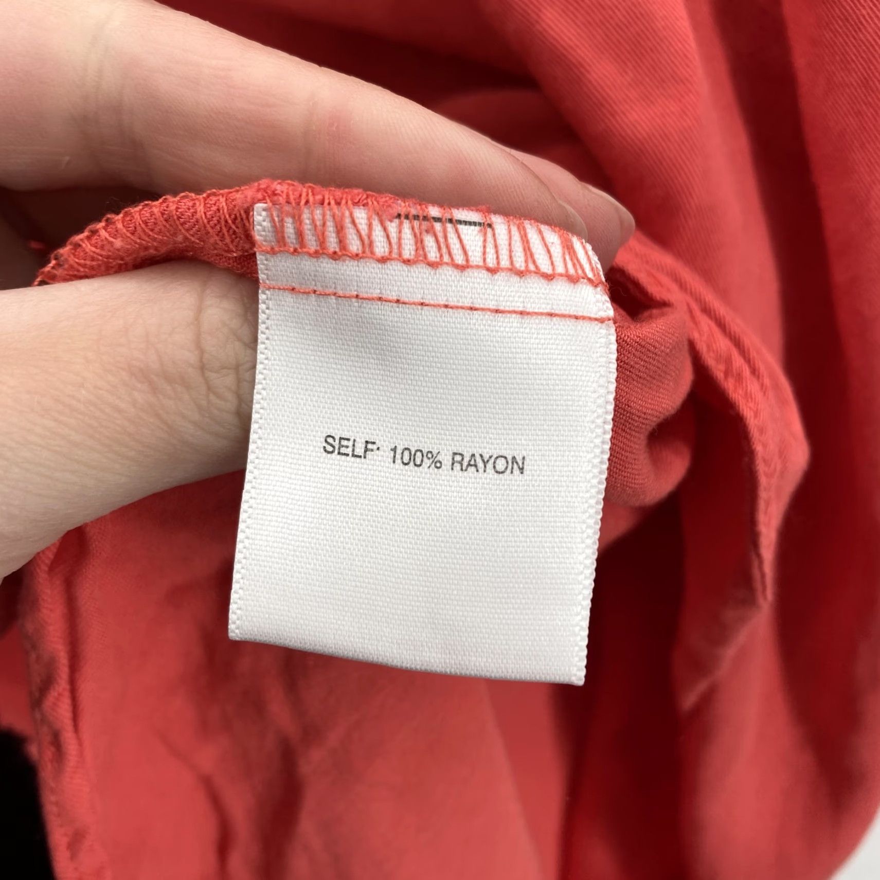 Vintage ROSE + OLIVE Shirt Womens 2X Red Henley Short Sleeve Rayon Flowy Tunic Blouse Size XXL / US 16-18 / IT 52-54 - 5 Thumbnail