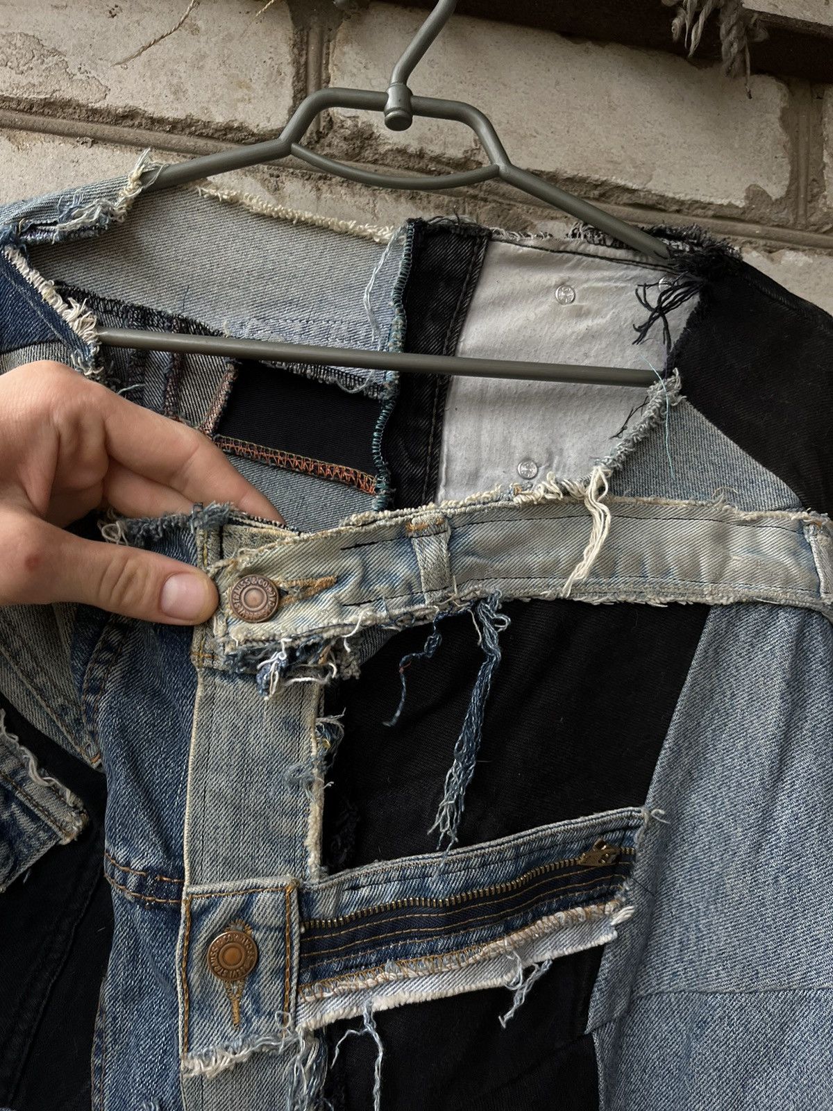 Japanese Brand × Levi's × Vintage Vintage Levi’s Rare denim patchwork jacket 501 pants Size US XL / EU 56 / 4 - 6 Thumbnail