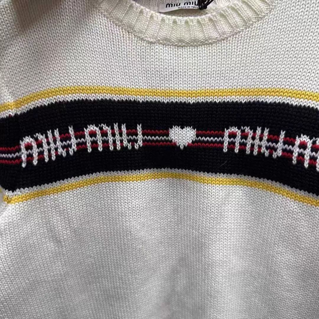 Miu Miu MIU MIU NWT Slogan Puff Sleeve Knit Tee 36 Size XS / US 0-2 / IT 36-38 - 3 Thumbnail